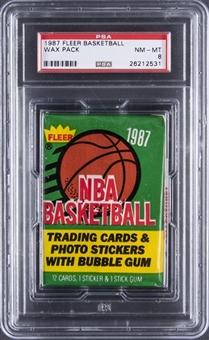 1987-88 Fleer Basketball Wax Pack - PSA NM-MT 8